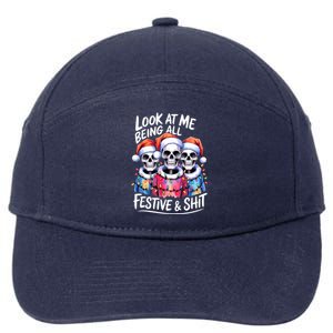 Funny Skeleton Christmas Look At Me All Festive And 7-Panel Snapback Hat