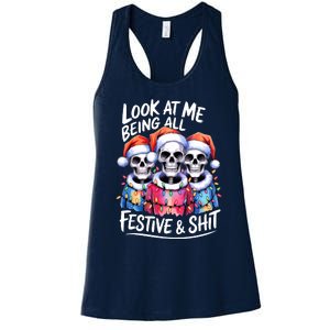 Funny Skeleton Christmas Look At Me All Festive And Women's Racerback Tank