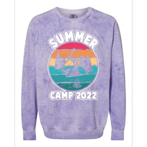 Funny Summer Camp Hello Summer Vacation Summer Camping Meaningful Gift Colorblast Crewneck Sweatshirt