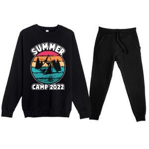 Funny Summer Camp Hello Summer Vacation Summer Camping Meaningful Gift Premium Crewneck Sweatsuit Set