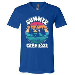 Funny Summer Camp Hello Summer Vacation Summer Camping Meaningful Gift V-Neck T-Shirt