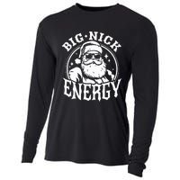 Funny Santa Christmas Big Nick Energy Cooling Performance Long Sleeve Crew