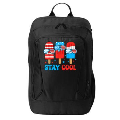 Funny Stay Cool 4th July Popsicle Usa Flag Boy Gift City Backpack