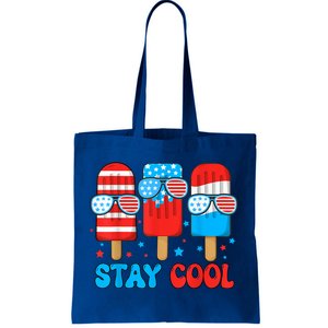 Funny Stay Cool 4th July Popsicle Usa Flag Boy Gift Tote Bag