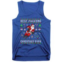 Funny Santa Claus Ugly Christmas Ice Hockey Best Pucking Funny Gift Tank Top