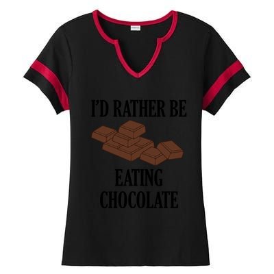 Funny Saying Chocolate Cocoa Chocolatier Cool Gift Ladies Halftime Notch Neck Tee