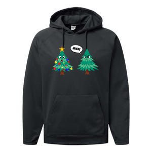 funny saying Christmas motifs Christmas tree Performance Fleece Hoodie