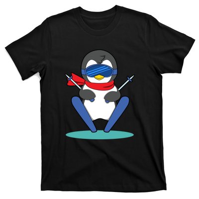 Funny Skiing Cute Penguin Gift For Fan Ski T-Shirt