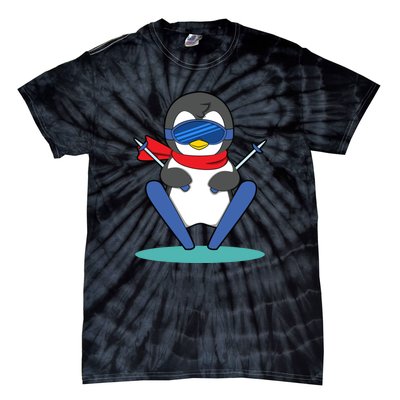 Funny Skiing Cute Penguin Gift For Fan Ski Tie-Dye T-Shirt