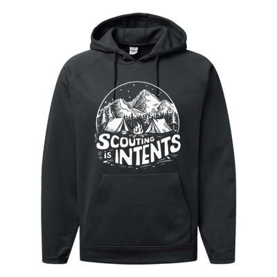 Funny Scout Camper Scouting Is Intents Camping Outdoor Performance Fleece Hoodie