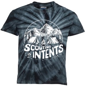 Funny Scout Camper Scouting Is Intents Camping Outdoor Kids Tie-Dye T-Shirt