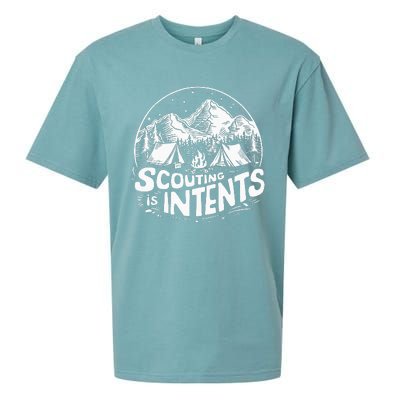 Funny Scout Camper Scouting Is Intents Camping Outdoor Sueded Cloud Jersey T-Shirt