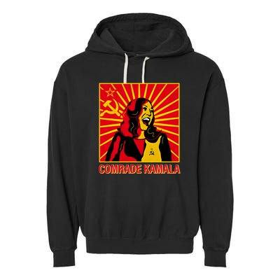 Fun Socialist Comrade Kamala Commie La Harris 2024 Kammunism Garment-Dyed Fleece Hoodie