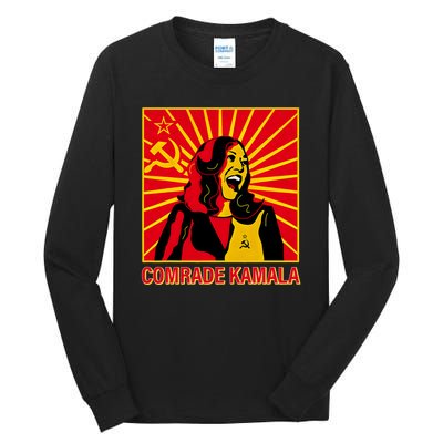 Fun Socialist Comrade Kamala Commie La Harris 2024 Kammunism Tall Long Sleeve T-Shirt