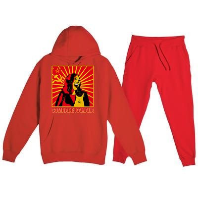 Fun Socialist Comrade Kamala Commie La Harris 2024 Kammunism Premium Hooded Sweatsuit Set