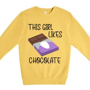 Funny Saying Chocolate Lover Eating Cocoa Gift Premium Crewneck Sweatshirt