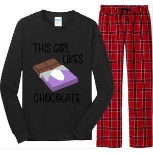 Funny Saying Chocolate Lover Eating Cocoa Gift Long Sleeve Pajama Set