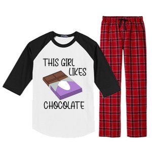 Funny Saying Chocolate Lover Eating Cocoa Gift Raglan Sleeve Pajama Set