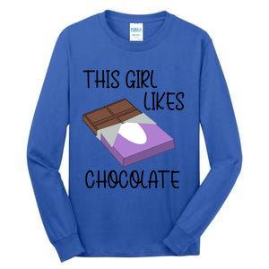 Funny Saying Chocolate Lover Eating Cocoa Gift Tall Long Sleeve T-Shirt