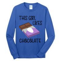 Funny Saying Chocolate Lover Eating Cocoa Gift Tall Long Sleeve T-Shirt