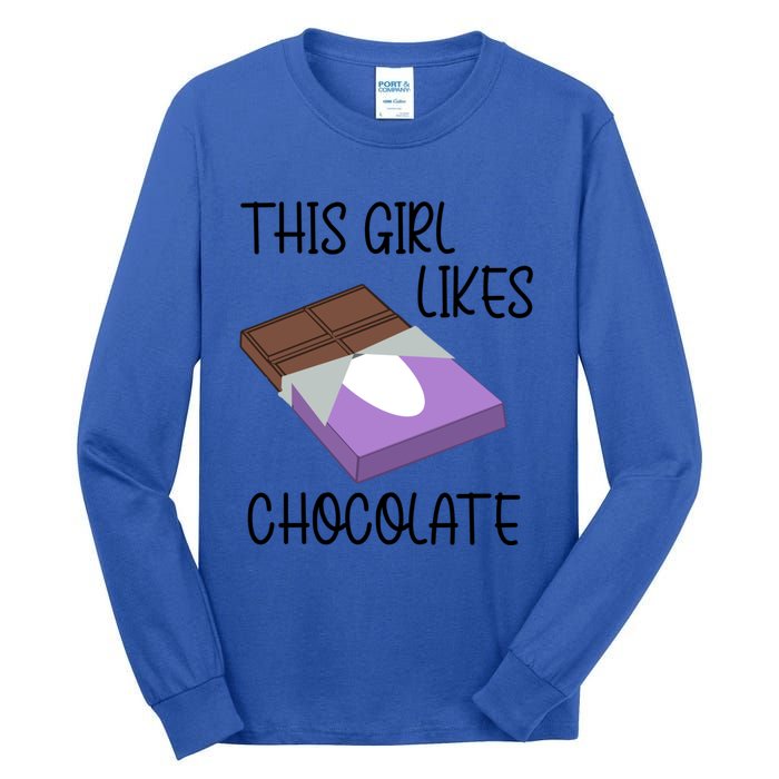 Funny Saying Chocolate Lover Eating Cocoa Gift Tall Long Sleeve T-Shirt