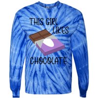 Funny Saying Chocolate Lover Eating Cocoa Gift Tie-Dye Long Sleeve Shirt