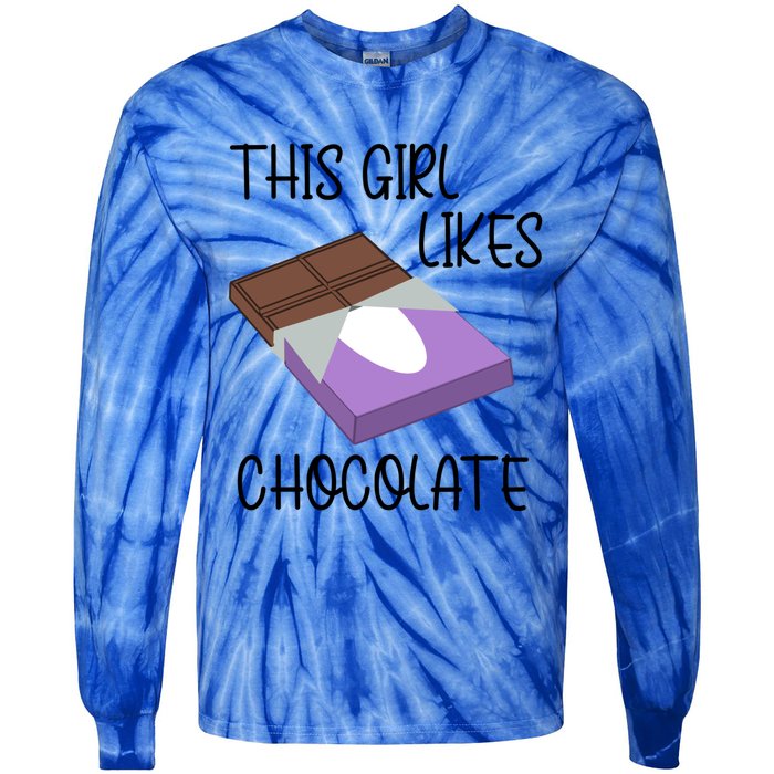 Funny Saying Chocolate Lover Eating Cocoa Gift Tie-Dye Long Sleeve Shirt