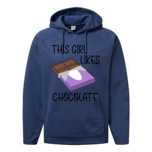 Funny Saying Chocolate Lover Eating Cocoa Gift Performance Fleece Hoodie