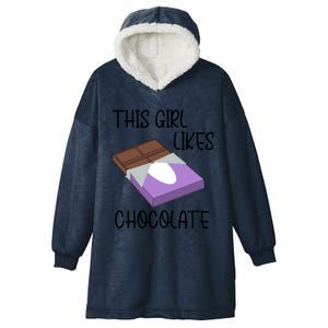 Funny Saying Chocolate Lover Eating Cocoa Gift Hooded Wearable Blanket