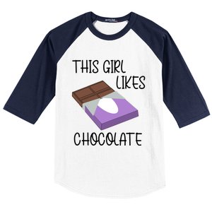 Funny Saying Chocolate Lover Eating Cocoa Gift Baseball Sleeve Shirt