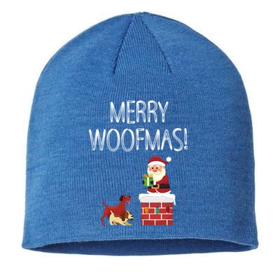 Funny Santa Claus Merry Woofmas Christmas Xmas Dog Lover Gift Sustainable Beanie