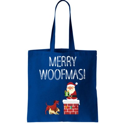 Funny Santa Claus Merry Woofmas Christmas Xmas Dog Lover Gift Tote Bag