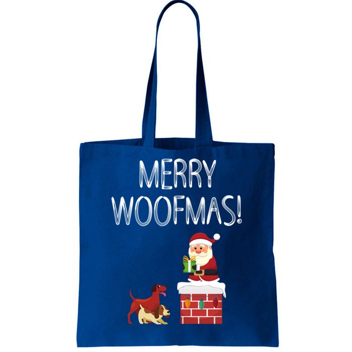 Funny Santa Claus Merry Woofmas Christmas Xmas Dog Lover Gift Tote Bag