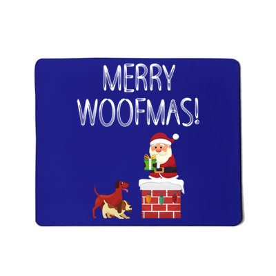 Funny Santa Claus Merry Woofmas Christmas Xmas Dog Lover Gift Mousepad