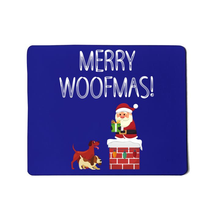 Funny Santa Claus Merry Woofmas Christmas Xmas Dog Lover Gift Mousepad