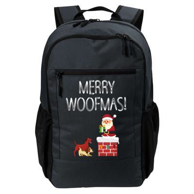 Funny Santa Claus Merry Woofmas Christmas Xmas Dog Lover Gift Daily Commute Backpack