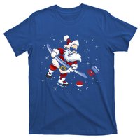 Funny Santa Christmas Ice Hockey Love Playing Celebrate Xmas Gift T-Shirt