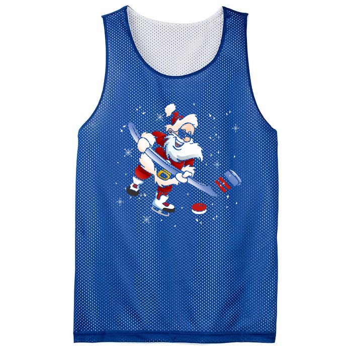 Funny Santa Christmas Ice Hockey Love Playing Celebrate Xmas Gift Mesh Reversible Basketball Jersey Tank