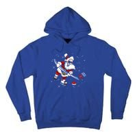 Funny Santa Christmas Ice Hockey Love Playing Celebrate Xmas Gift Tall Hoodie