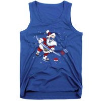 Funny Santa Christmas Ice Hockey Love Playing Celebrate Xmas Gift Tank Top