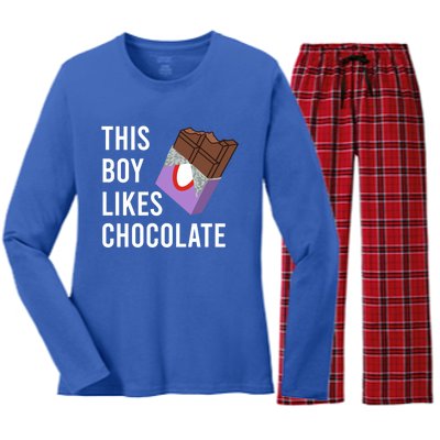 Funny Saying Cocoa Lover Chocolate Fan Cute Gift Women's Long Sleeve Flannel Pajama Set 