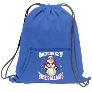 Funny Santa Claus Sitting On A Baseball Funny Christmas Gift Sweatshirt Cinch Pack Bag