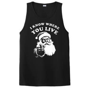 Funny Santa Christmas I Know Where You Live PosiCharge Competitor Tank