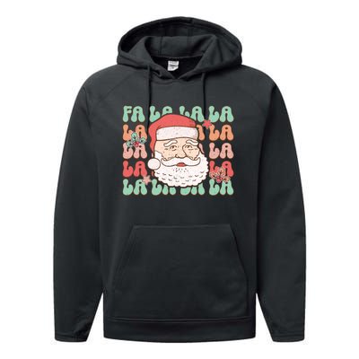 Festive Santa Claus Holiday Cheer Performance Fleece Hoodie