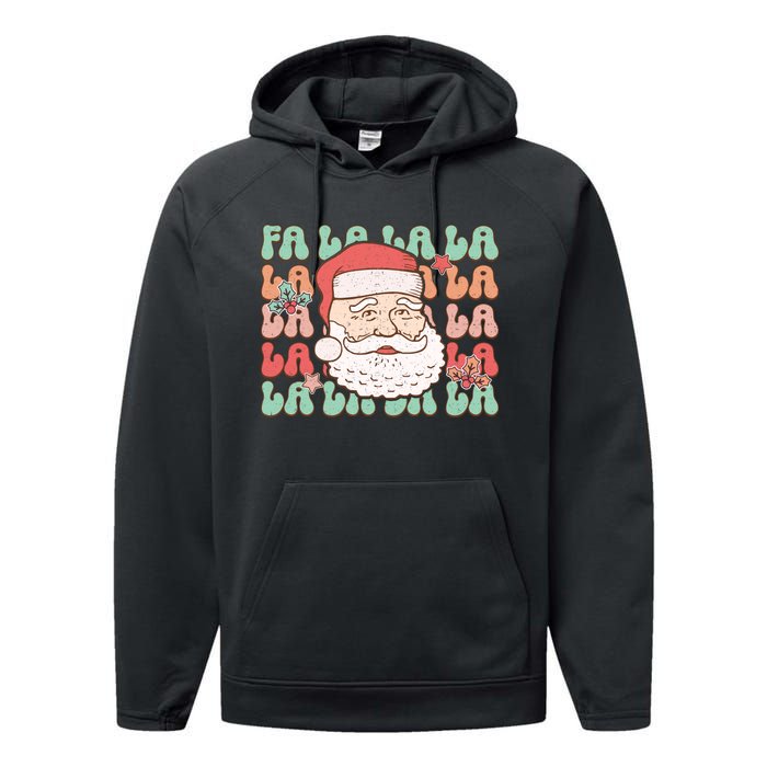 Festive Santa Claus Holiday Cheer Performance Fleece Hoodie