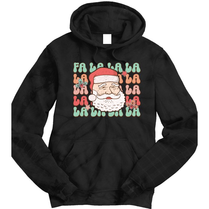 Festive Santa Claus Holiday Cheer Tie Dye Hoodie