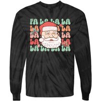 Festive Santa Claus Holiday Cheer Tie-Dye Long Sleeve Shirt