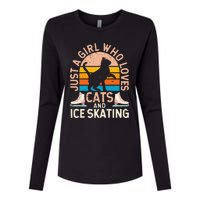 Figure Skater Cat Just A Girl Who Loves Cats And Ice Skating Womens Cotton Relaxed Long Sleeve T-Shirt