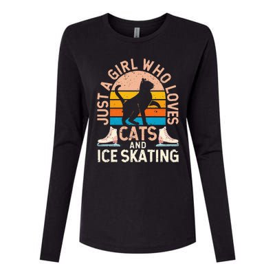 Figure Skater Cat Just A Girl Who Loves Cats And Ice Skating Womens Cotton Relaxed Long Sleeve T-Shirt