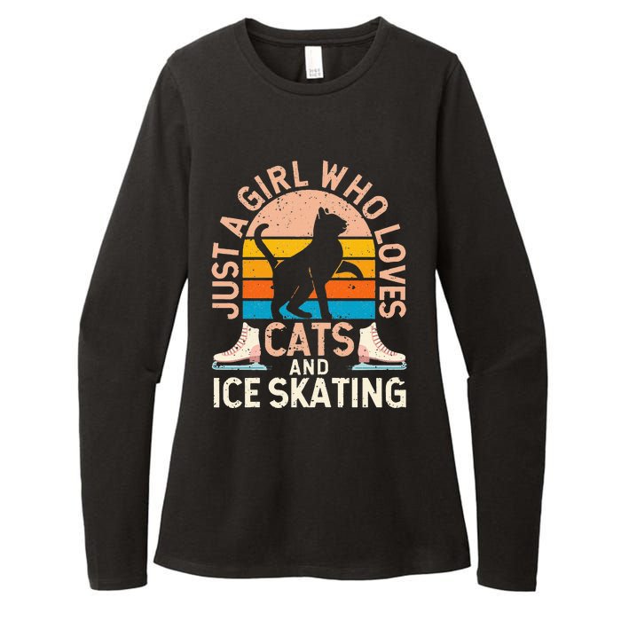 Figure Skater Cat Just A Girl Who Loves Cats And Ice Skating Womens CVC Long Sleeve Shirt